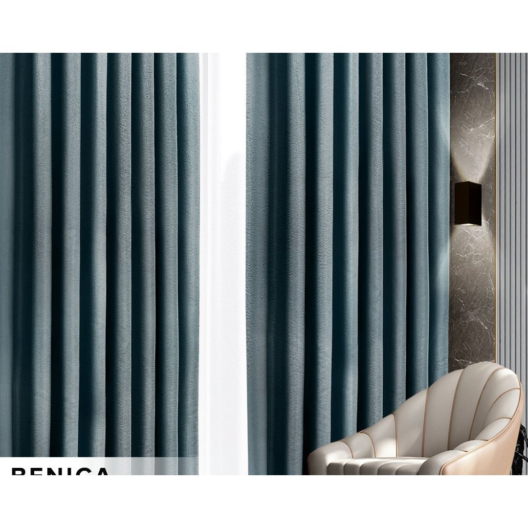 Benica 100% Blackout Curtain - Prussian Blue
