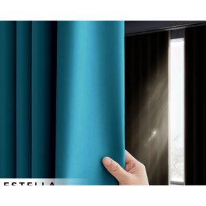 Estella 90-99% Blackout Curtain - Arctic Blue