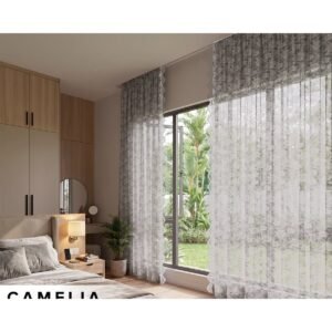 Camelia Lace Sheer Curtain Ready Made - Alabaster Cream / W140 x H58cm Valance (Hook)