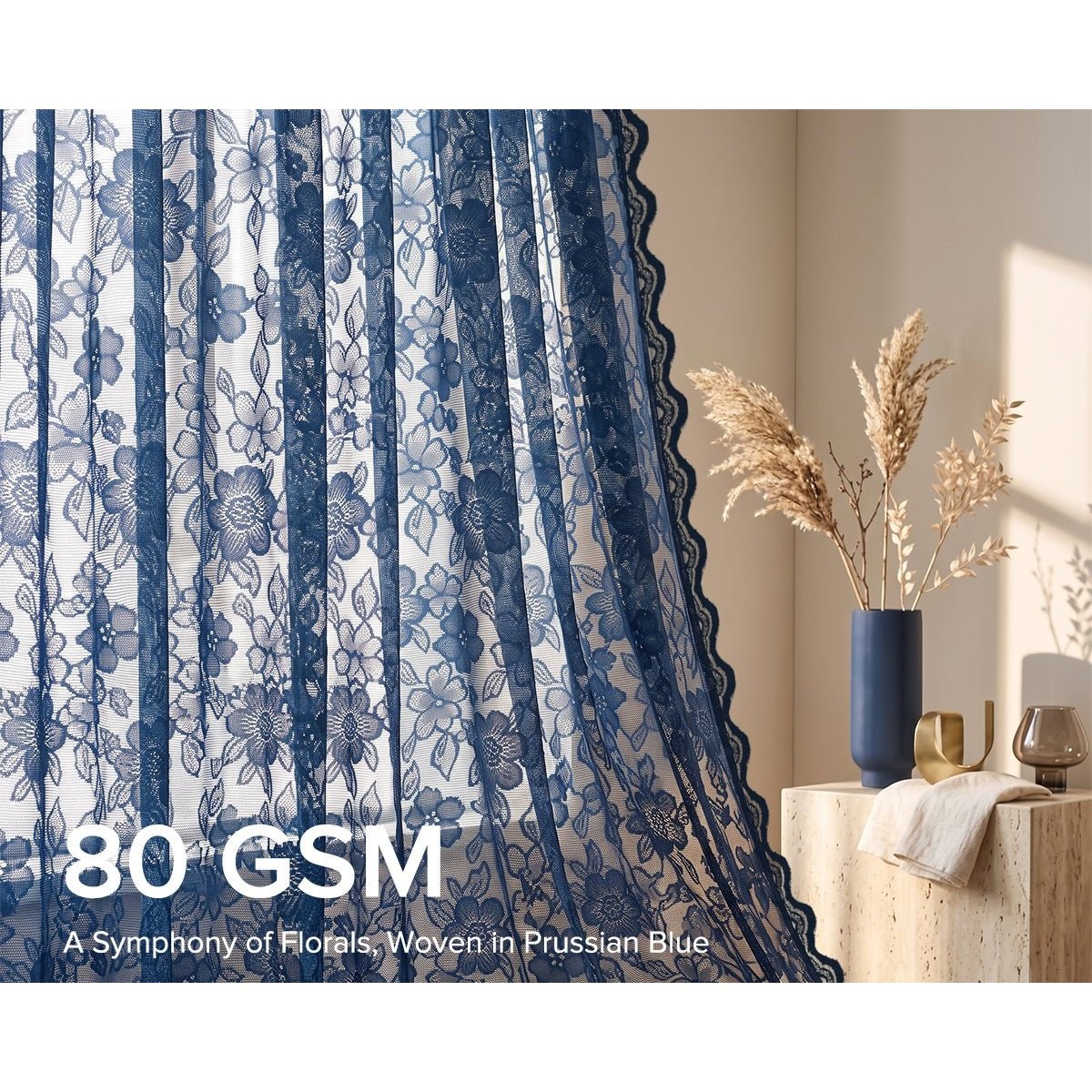 Camelia Lace Sheer Curtain Ready Made - Alabaster Cream / W140 x H58cm Valance (Hook) - Image 2