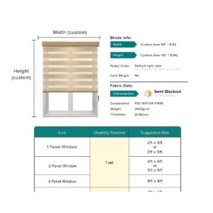 Benito Semi Blackout Zebra Blinds Custom Made - Caramel Brown