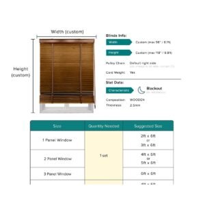 Calixto 50mm Timber Blinds / Wooden Blinds Custom Made - Brown Beige